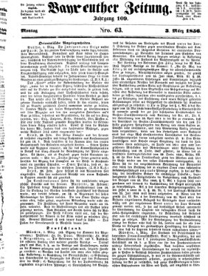 Bayreuther Zeitung Montag 3. März 1856