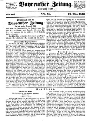 Bayreuther Zeitung Mittwoch 26. März 1856