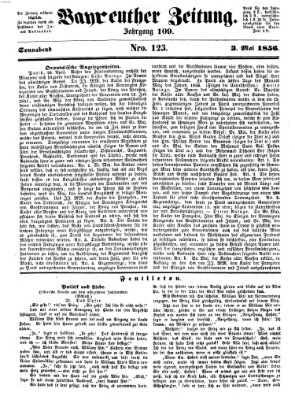 Bayreuther Zeitung Samstag 3. Mai 1856