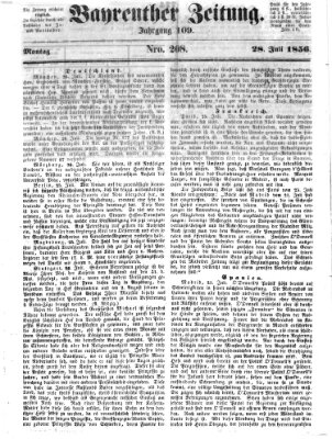 Bayreuther Zeitung Montag 28. Juli 1856