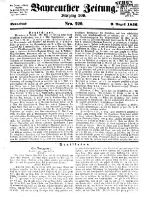 Bayreuther Zeitung Samstag 9. August 1856