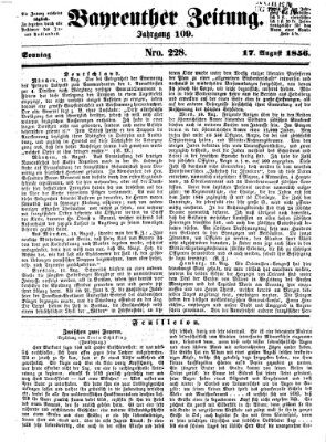 Bayreuther Zeitung Sonntag 17. August 1856