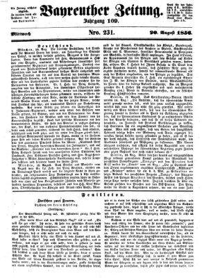Bayreuther Zeitung Mittwoch 20. August 1856
