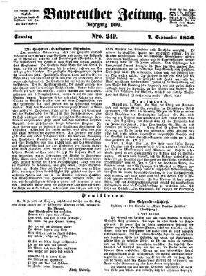 Bayreuther Zeitung Sonntag 7. September 1856
