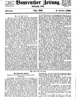 Bayreuther Zeitung Mittwoch 8. Oktober 1856