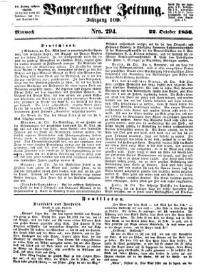 Bayreuther Zeitung Mittwoch 22. Oktober 1856