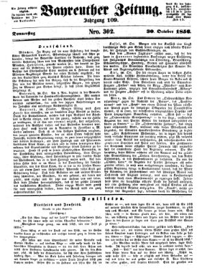Bayreuther Zeitung Donnerstag 30. Oktober 1856