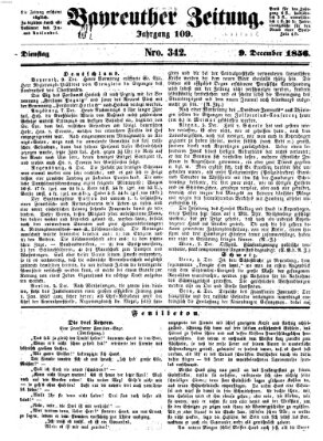 Bayreuther Zeitung Dienstag 9. Dezember 1856