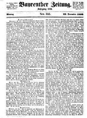 Bayreuther Zeitung Montag 22. Dezember 1856