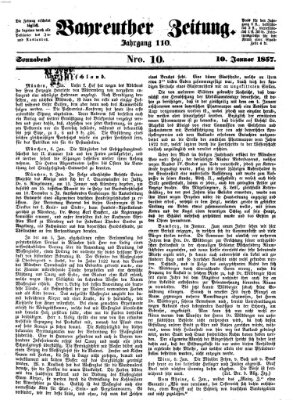 Bayreuther Zeitung Samstag 10. Januar 1857