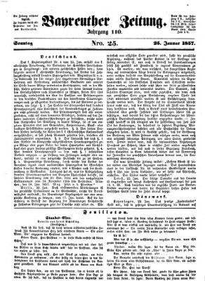 Bayreuther Zeitung Sonntag 25. Januar 1857