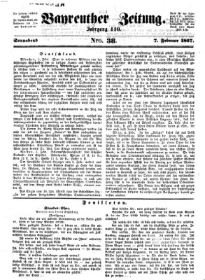 Bayreuther Zeitung Samstag 7. Februar 1857