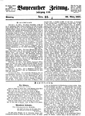 Bayreuther Zeitung Sonntag 22. März 1857