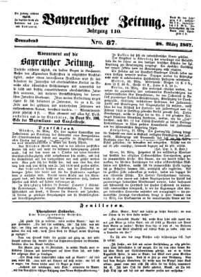 Bayreuther Zeitung Samstag 28. März 1857