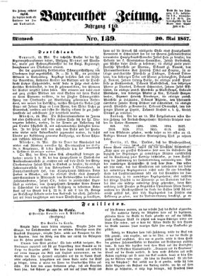 Bayreuther Zeitung Mittwoch 20. Mai 1857