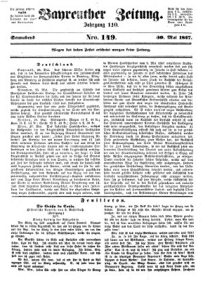 Bayreuther Zeitung Samstag 30. Mai 1857
