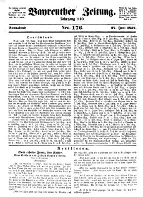 Bayreuther Zeitung Samstag 27. Juni 1857