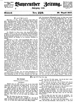 Bayreuther Zeitung Mittwoch 19. August 1857