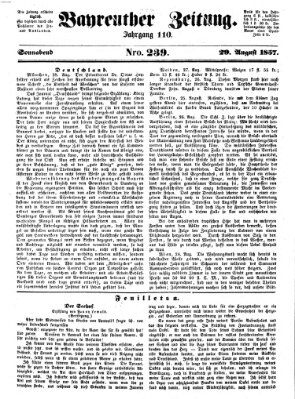 Bayreuther Zeitung Samstag 29. August 1857