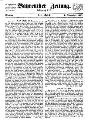 Bayreuther Zeitung Montag 2. November 1857