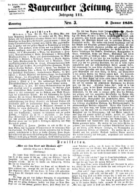 Bayreuther Zeitung Sonntag 3. Januar 1858