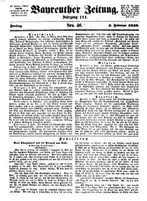 Bayreuther Zeitung Freitag 5. Februar 1858