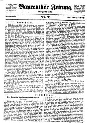 Bayreuther Zeitung Samstag 20. März 1858