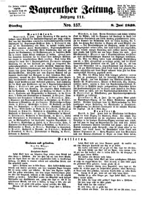 Bayreuther Zeitung Dienstag 8. Juni 1858