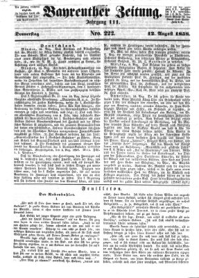 Bayreuther Zeitung Donnerstag 12. August 1858