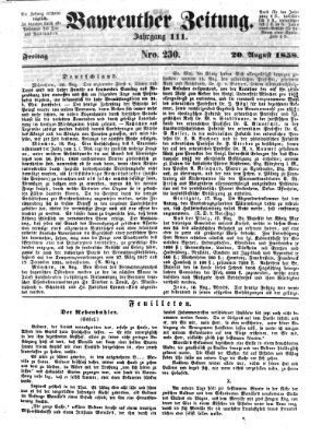 Bayreuther Zeitung Freitag 20. August 1858