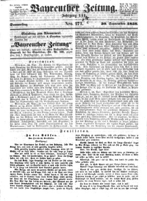 Bayreuther Zeitung Donnerstag 30. September 1858