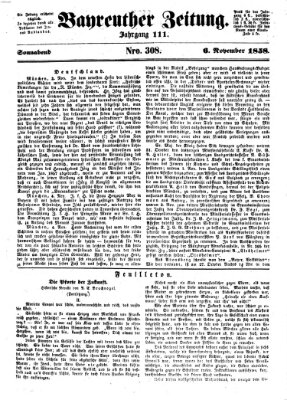 Bayreuther Zeitung Samstag 6. November 1858