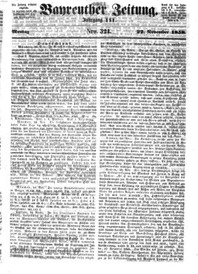 Bayreuther Zeitung Montag 22. November 1858