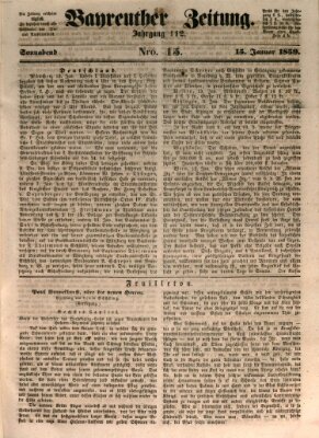 Bayreuther Zeitung Samstag 15. Januar 1859