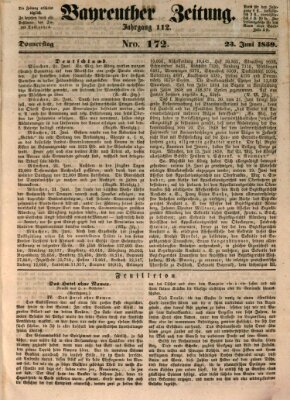 Bayreuther Zeitung Donnerstag 23. Juni 1859