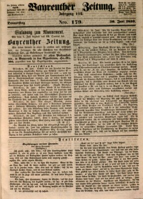 Bayreuther Zeitung Donnerstag 30. Juni 1859