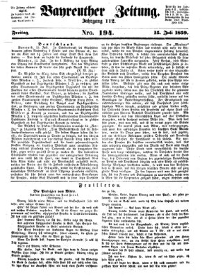 Bayreuther Zeitung Freitag 15. Juli 1859