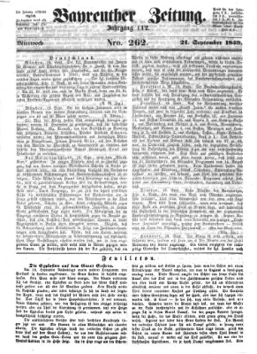 Bayreuther Zeitung Mittwoch 21. September 1859