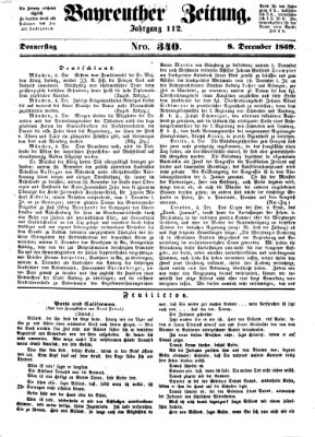 Bayreuther Zeitung Donnerstag 8. Dezember 1859