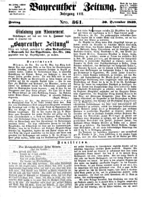 Bayreuther Zeitung Freitag 30. Dezember 1859