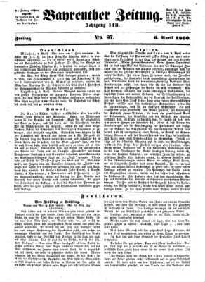 Bayreuther Zeitung Freitag 6. April 1860