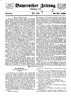 Bayreuther Zeitung Sonntag 20. Mai 1860