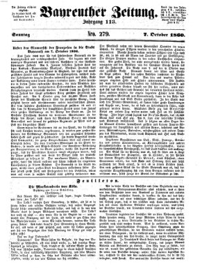 Bayreuther Zeitung Sonntag 7. Oktober 1860