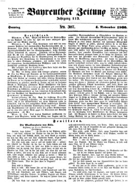Bayreuther Zeitung Sonntag 4. November 1860