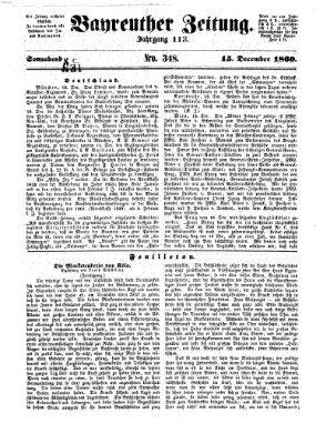 Bayreuther Zeitung Samstag 15. Dezember 1860