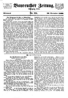 Bayreuther Zeitung Mittwoch 26. Dezember 1860