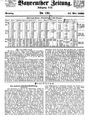 Bayreuther Zeitung Sonntag 11. Mai 1862