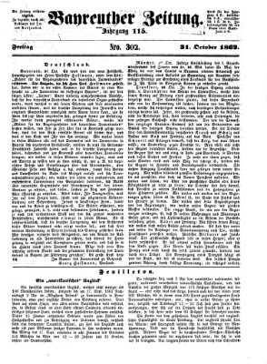 Bayreuther Zeitung Freitag 31. Oktober 1862