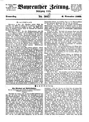 Bayreuther Zeitung Donnerstag 6. November 1862