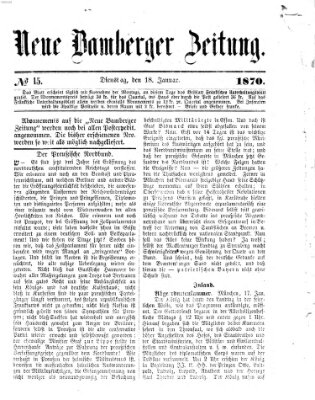 Neue Bamberger Zeitung (Bamberger Zeitung) Dienstag 18. Januar 1870